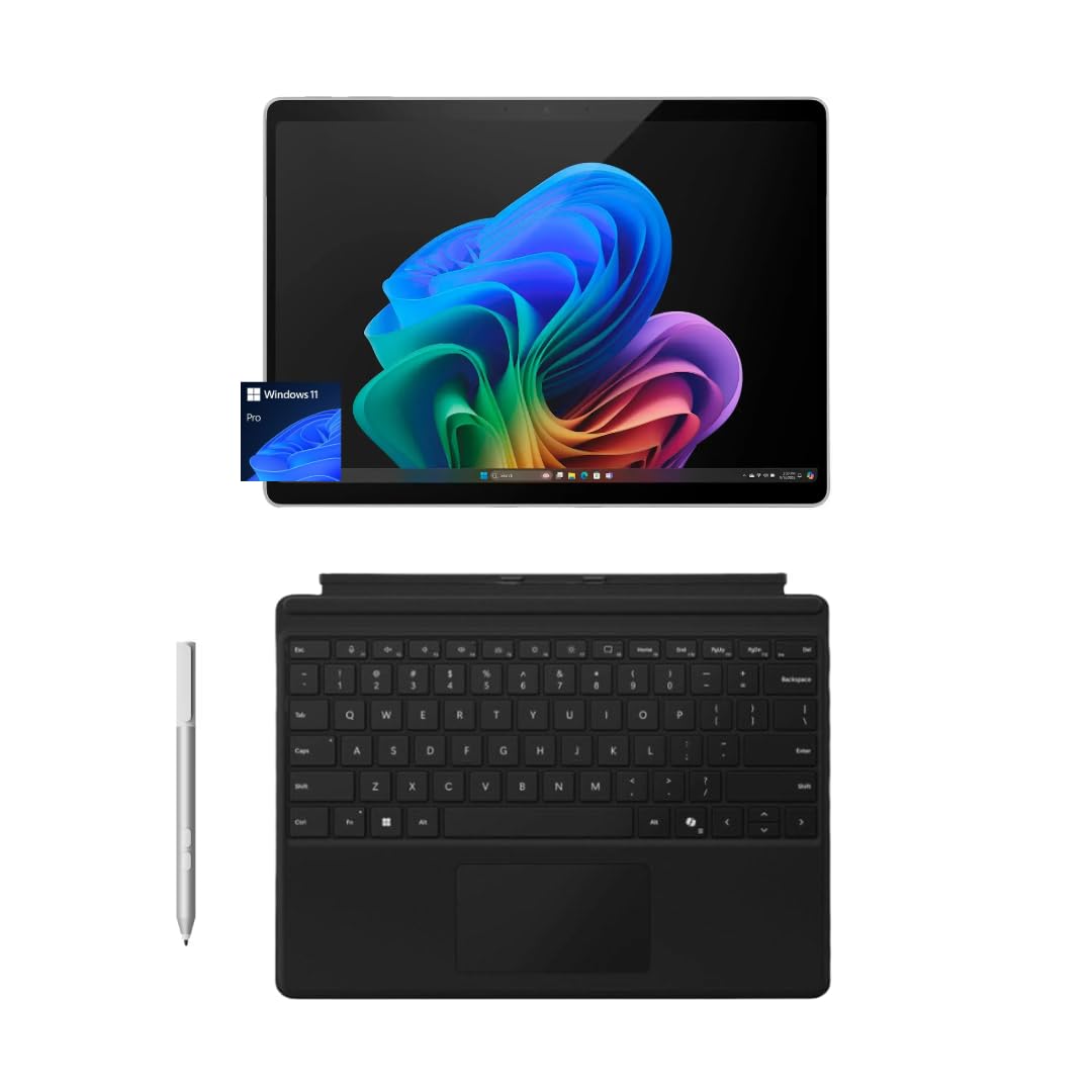Microsoft Surface Pro 11 Bundle, 13" Copilot+ PC with Sapphire Pro Keyboard & Slim Pen, AI Tablet Essential Bundle for Surface Pro 11, 16GB RAM, 512GB SSD, Win 11 Pro