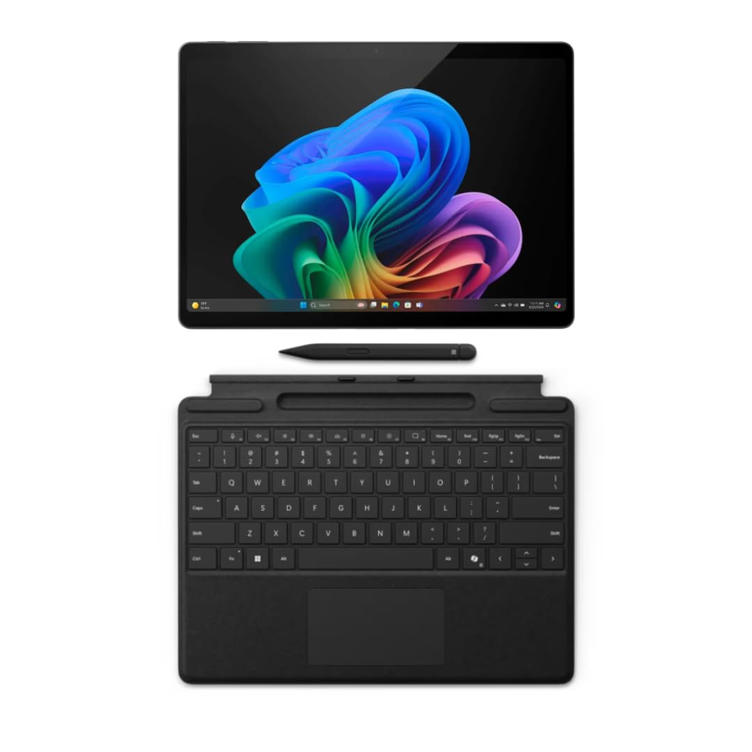 Microsoft Surface Pro 11 Bundle, 13" Copilot+ PC with Sapphire Pro Keyboard & Slim Pen, AI Tablet Essential Bundle for Surface Pro 11, 16GB RAM, 512GB SSD, Win 11 Pro