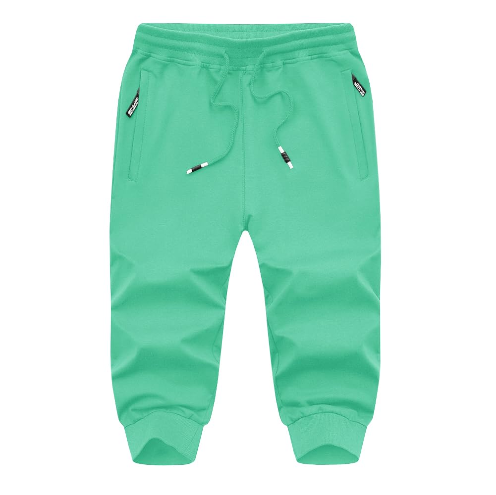 MAGNIVIT Men's 3/4 Jogger Capri Pants Workout Gym Below Knee Shorts Zipper Pockets Jogger Sweatpant Capris for Men
