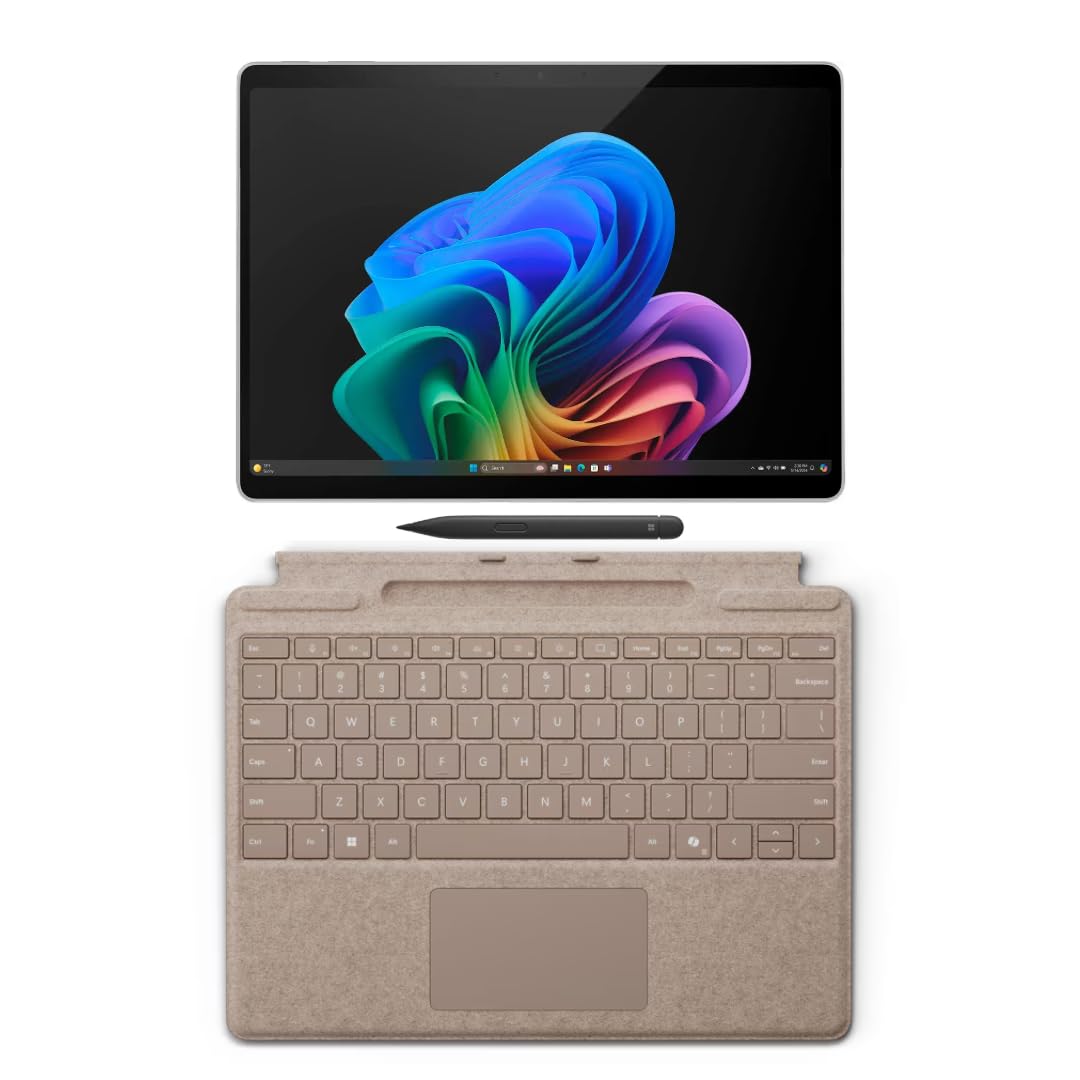 Microsoft Surface Pro 11 Bundle, 13" Copilot+ PC with Sapphire Pro Keyboard & Slim Pen, AI Tablet Essential Bundle for Surface Pro 11, 16GB RAM, 512GB SSD, Win 11 Pro