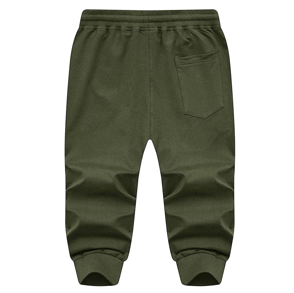 MAGNIVIT Men's 3/4 Jogger Capri Pants Workout Gym Below Knee Shorts Zipper Pockets Jogger Sweatpant Capris for Men