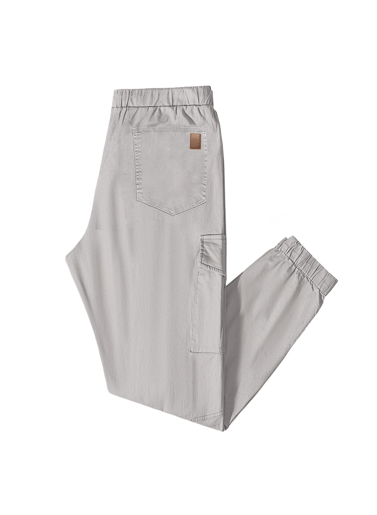 JMIERR Mens Fashion Cargo Pants - Casual Cotton Tapered Stretch Twill Drawstring Athletic Joggers Sweatpants with 6 Pockets