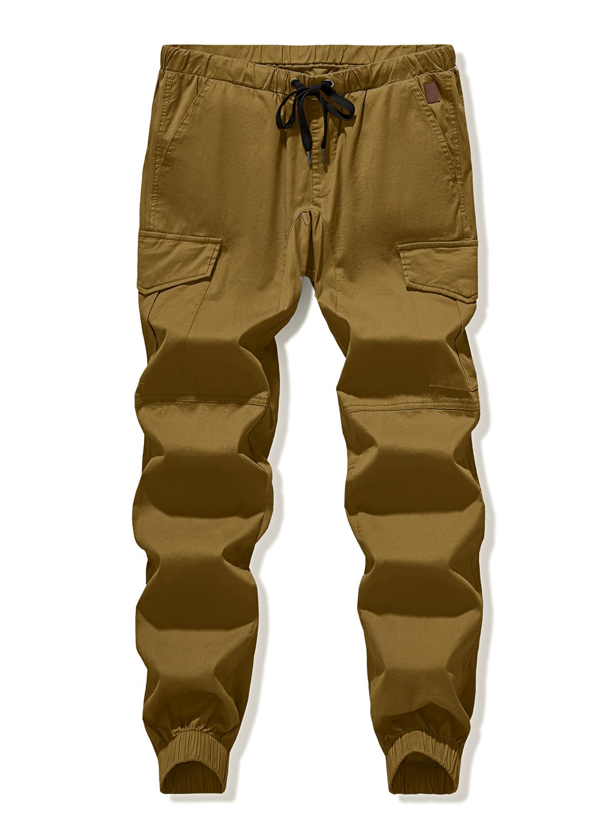 JMIERR Mens Fashion Cargo Pants - Casual Cotton Tapered Stretch Twill Drawstring Athletic Joggers Sweatpants with 6 Pockets
