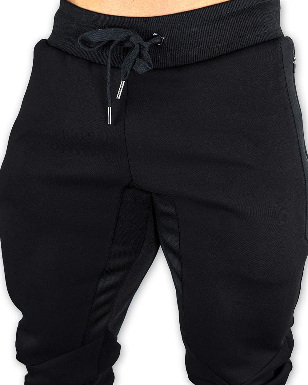 MAGNIVIT Men's 3/4 Jogger Capri Pants Workout Gym Below Knee Shorts Zipper Pockets Jogger Sweatpant Capris for Men
