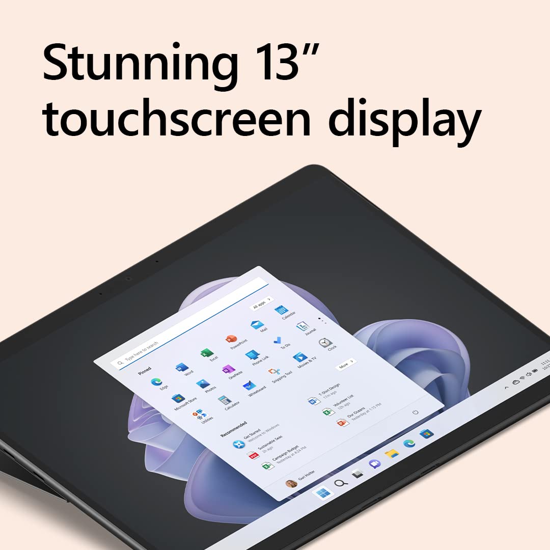 Microsoft Surface Pro 9 (2022), 13" 2-in-1 Tablet & Laptop, Thin & Lightweight, Intel 12th Gen i7 Fast Processor for Multi-Tasking, 16GB RAM, 256GB Storage with Windows 11, Platinum Microsoft Copilot