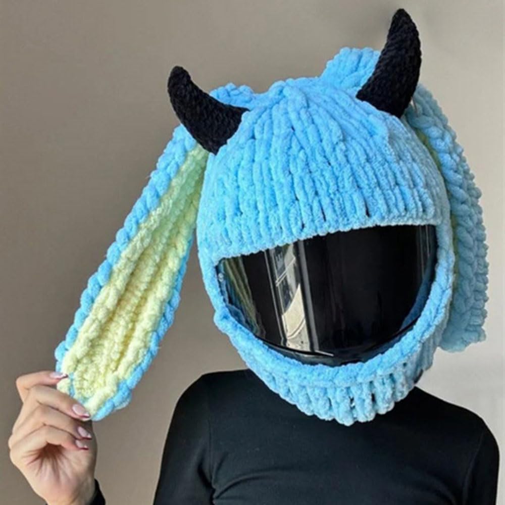 Cartoon Personality Motorcycle Helmet Covers, Cute Funny Decoration Helmet Cover Winter Motorbike Full Face Helmet Hat Fun Rides and Gifts Helmet Cap, for Christmas and Halloween