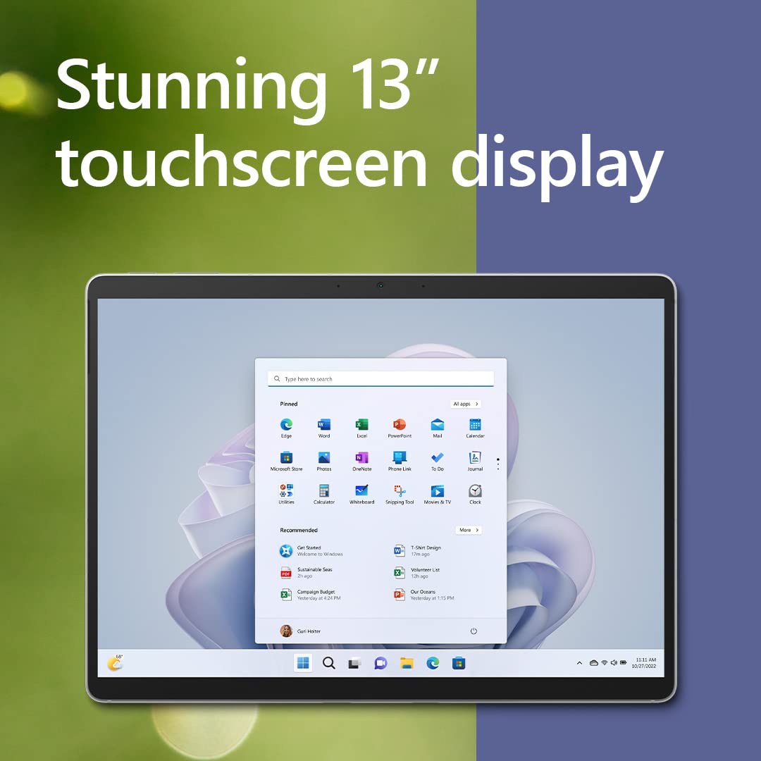 Microsoft Surface Pro 9 (2022), 13" 2-in-1 Tablet & Laptop, Thin & Lightweight, Intel 12th Gen i7 Fast Processor for Multi-Tasking, 16GB RAM, 256GB Storage with Windows 11, Platinum Microsoft Copilot
