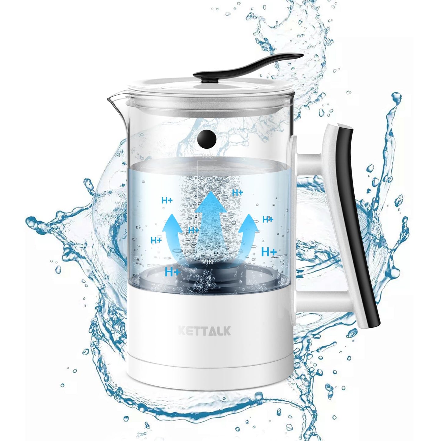 Hydrogen Water Pitcher, Rich Hydrogen Water Generator Electrolysis Jug BPA Free with SPE and PEM Concentrator Technology, Balanced Purified Water PH Levels, Hydrogen Content up to 2300 PPB