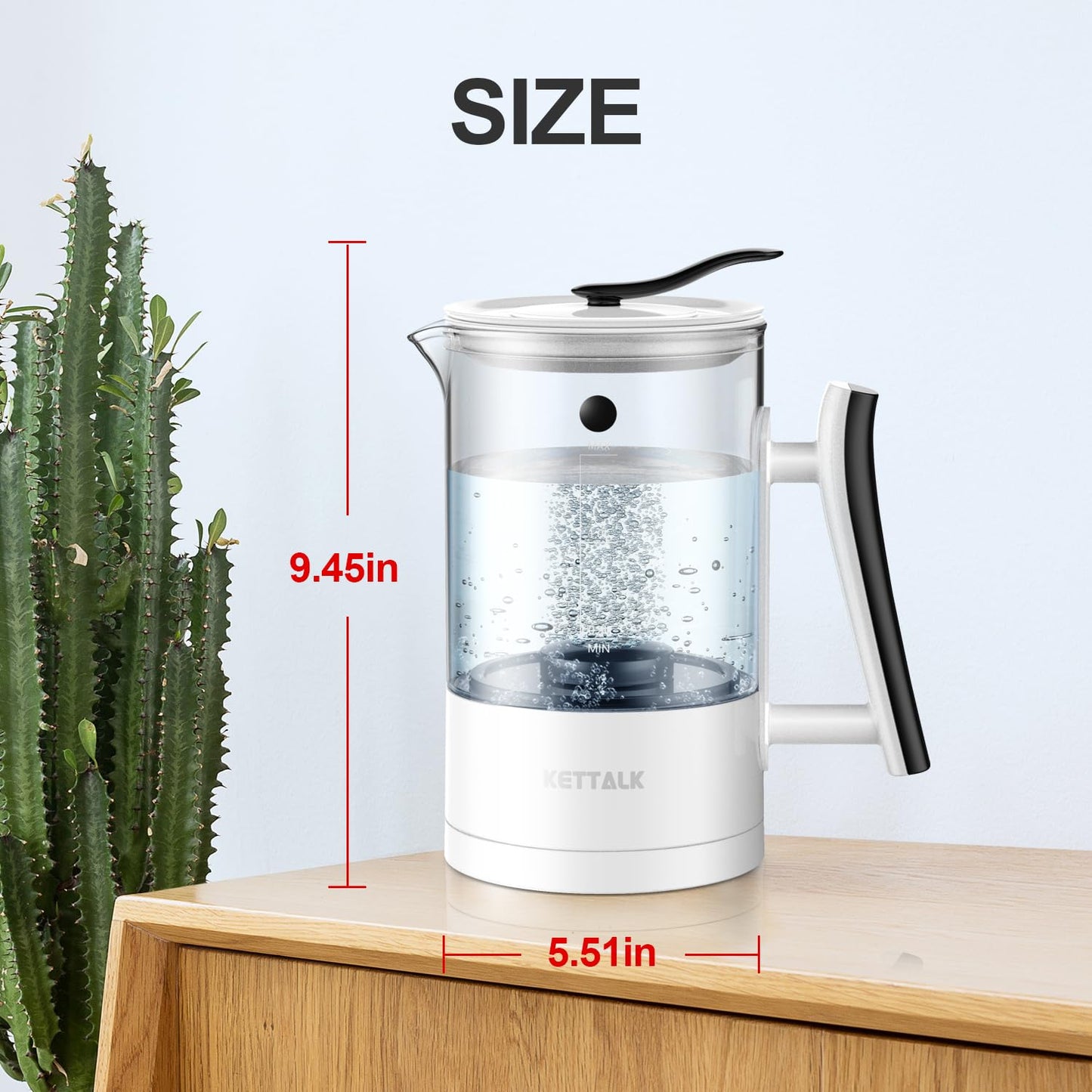 Hydrogen Water Pitcher, Rich Hydrogen Water Generator Electrolysis Jug BPA Free with SPE and PEM Concentrator Technology, Balanced Purified Water PH Levels, Hydrogen Content up to 2300 PPB