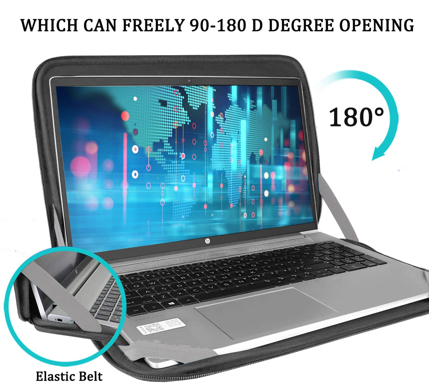 Laptop Case Sleeve 15.6 inch, Durable Shockproof Protective Computer Carrying Cover with Front Pocket, Briefcase Handbags Laptop Sleeve Bag for 15.6 inch HP, Dell, Acer, Asus, Notebook, Black