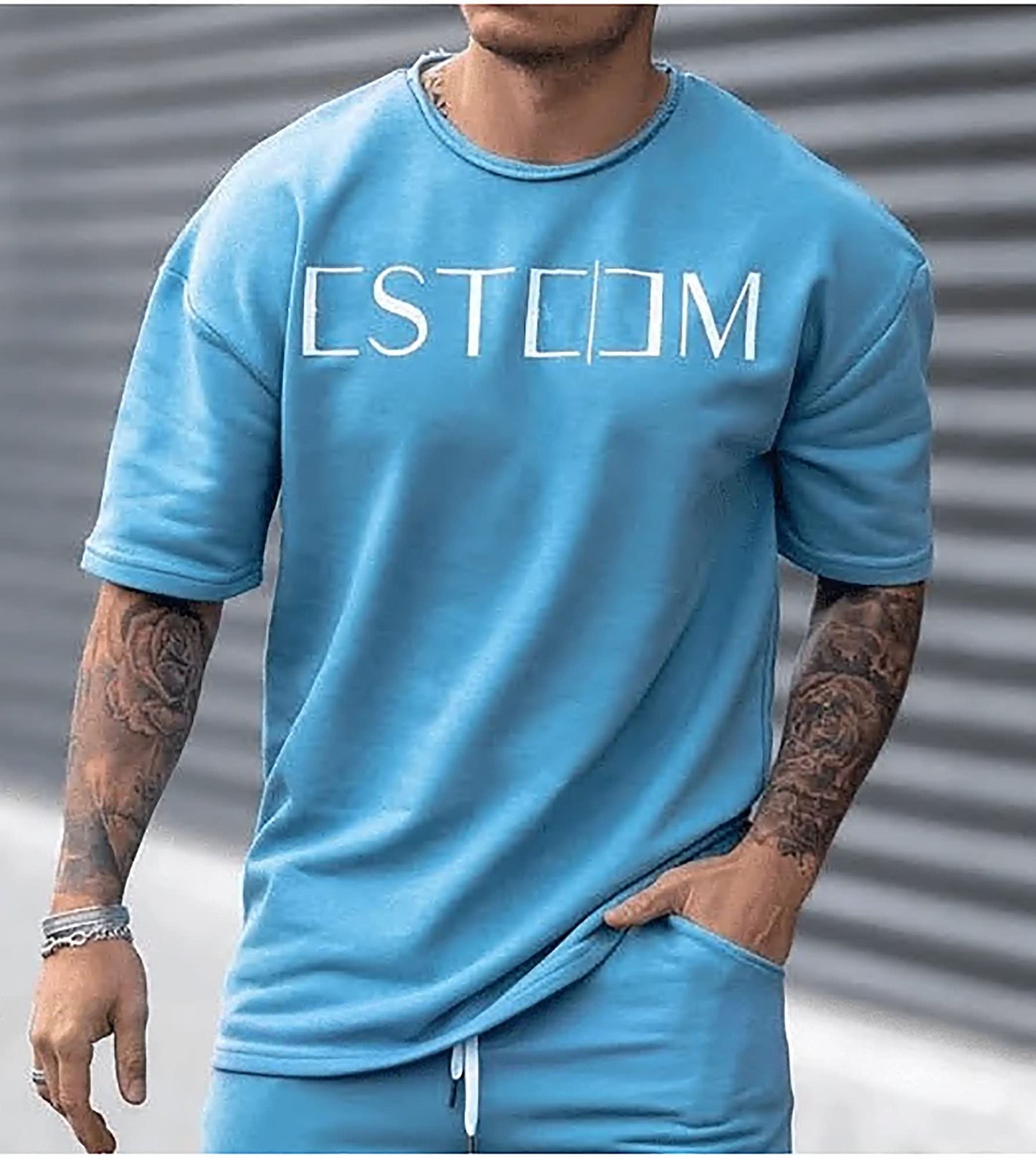 Men's Tracksuits 2 Piece Outfit Casual Short Sleeve Sweat