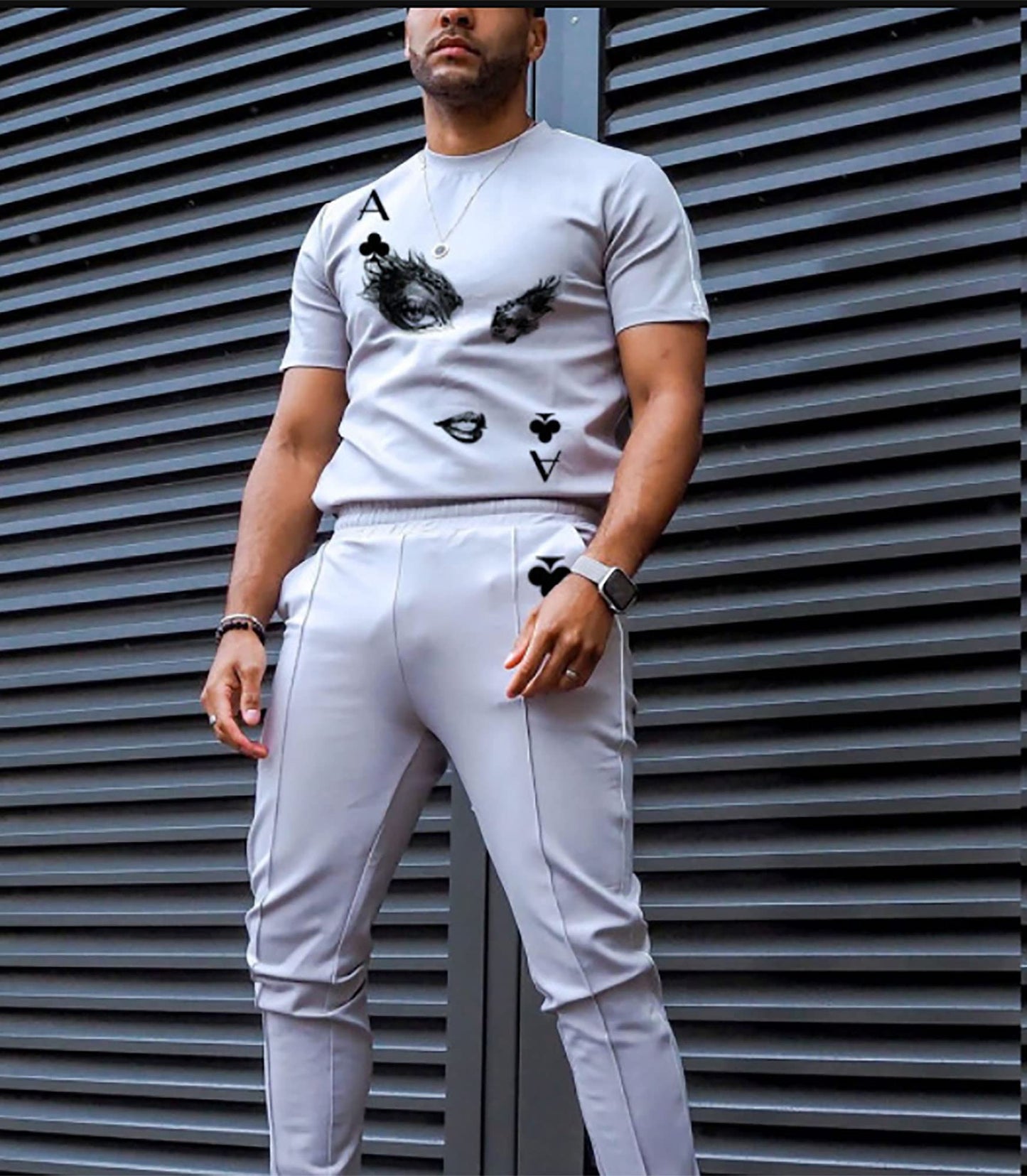 Men's Tracksuits 2 Piece Outfit Casual Short Sleeve Sweat
