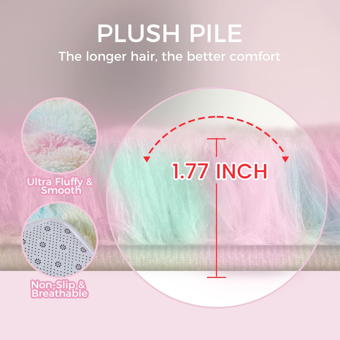 Ultra Soft Rug for Living Room, 5X8 Fluffy Shag Area Rug for Bedroom, Modern Shaggy Carpets Fuzzy Rug for Teens Dorm Nursery Home Decor Aesthetic, Upgrade Anti-Skid Durable, Grey