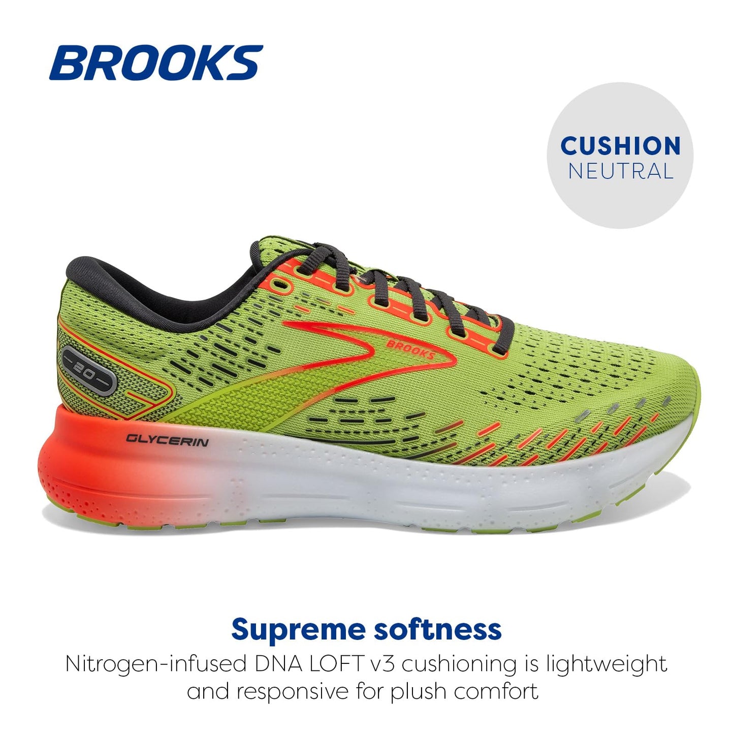 Brooks Men's Glycerin 20 Neutral Running Shoe