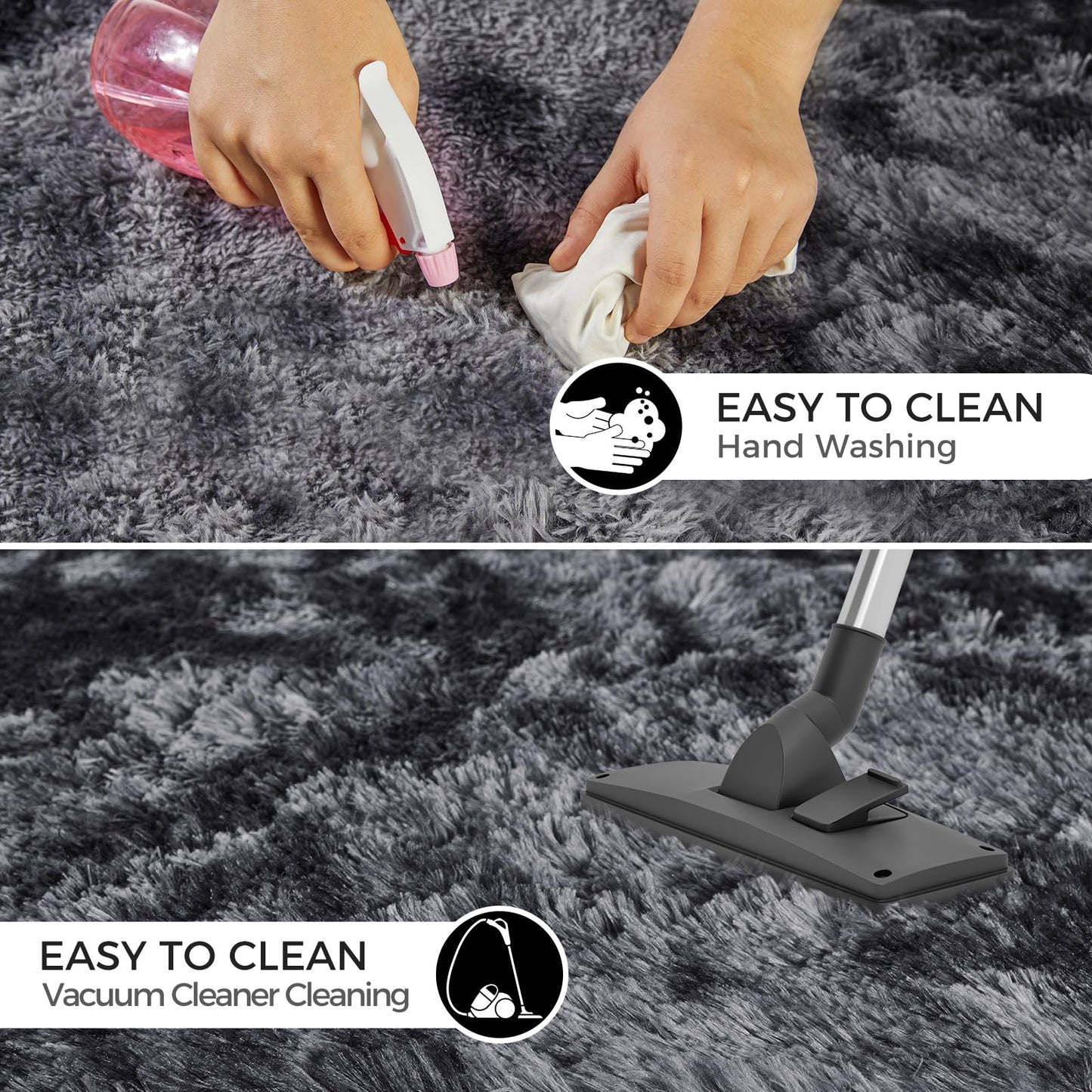 Ultra Soft Rug for Living Room, 5X8 Fluffy Shag Area Rug for Bedroom, Modern Shaggy Carpets Fuzzy Rug for Teens Dorm Nursery Home Decor Aesthetic, Upgrade Anti-Skid Durable, Grey