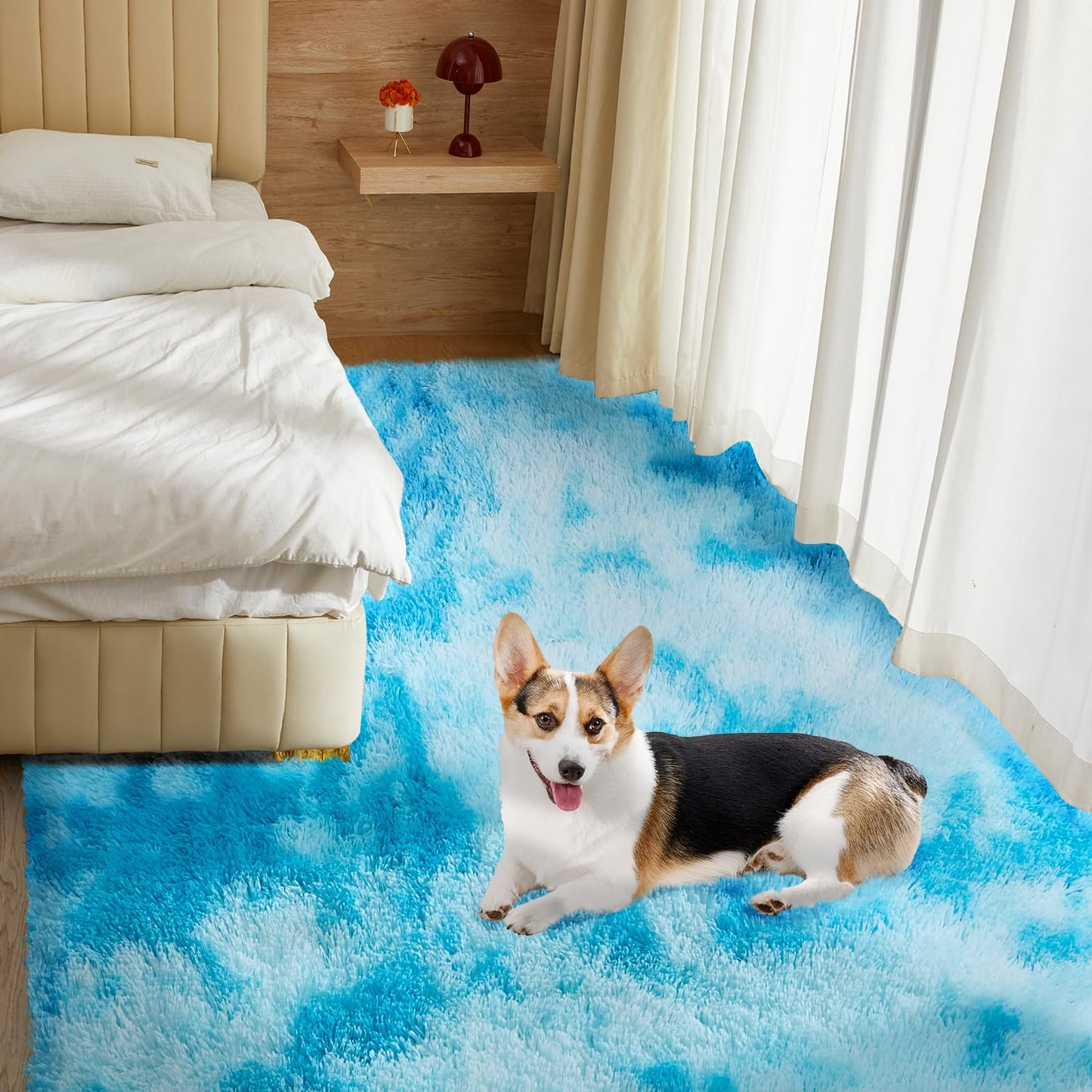 Ultra Soft Rug for Living Room, 5X8 Fluffy Shag Area Rug for Bedroom, Modern Shaggy Carpets Fuzzy Rug for Teens Dorm Nursery Home Decor Aesthetic, Upgrade Anti-Skid Durable, Grey
