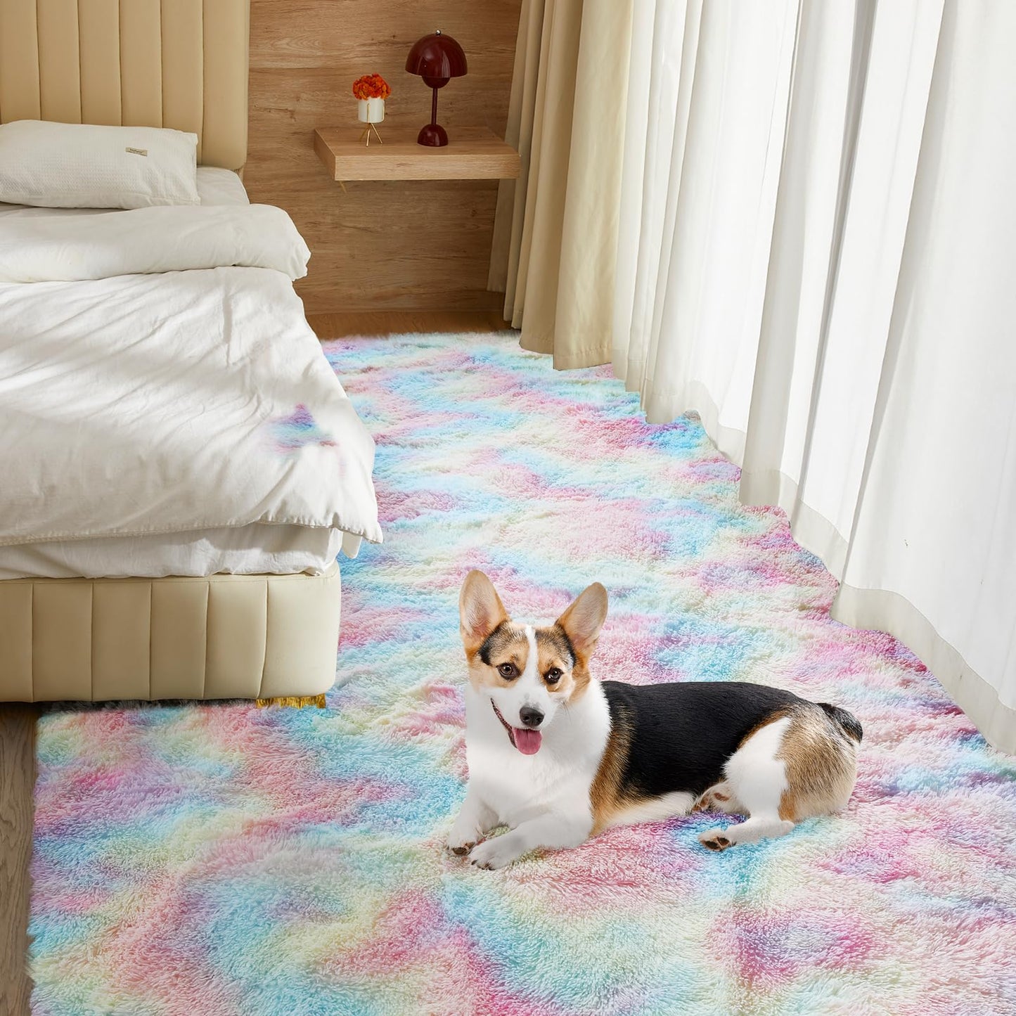 Ultra Soft Rug for Living Room, 5X8 Fluffy Shag Area Rug for Bedroom, Modern Shaggy Carpets Fuzzy Rug for Teens Dorm Nursery Home Decor Aesthetic, Upgrade Anti-Skid Durable, Grey
