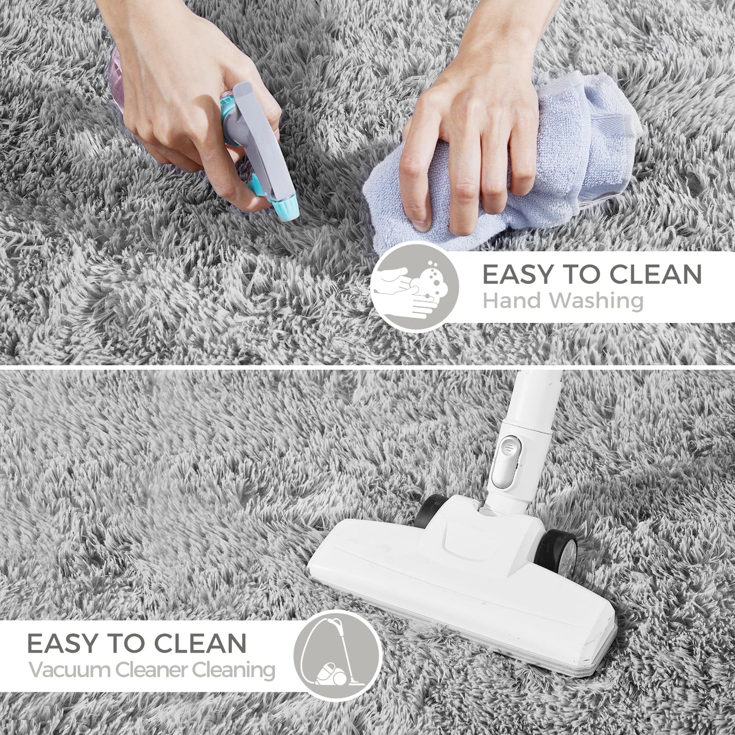 Ultra Soft Rug for Living Room, 5X8 Fluffy Shag Area Rug for Bedroom, Modern Shaggy Carpets Fuzzy Rug for Teens Dorm Nursery Home Decor Aesthetic, Upgrade Anti-Skid Durable, Grey