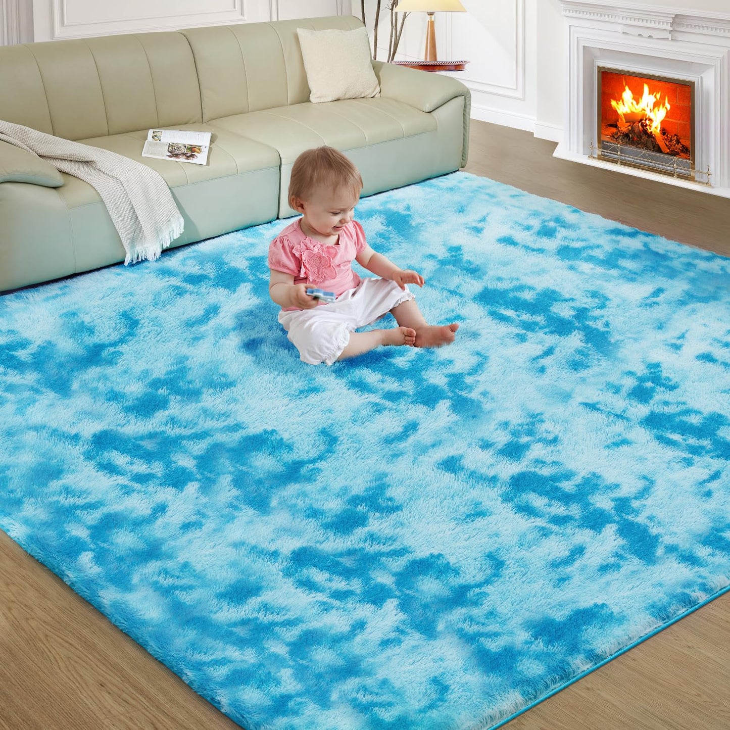 Ultra Soft Rug for Living Room, 5X8 Fluffy Shag Area Rug for Bedroom, Modern Shaggy Carpets Fuzzy Rug for Teens Dorm Nursery Home Decor Aesthetic, Upgrade Anti-Skid Durable, Grey
