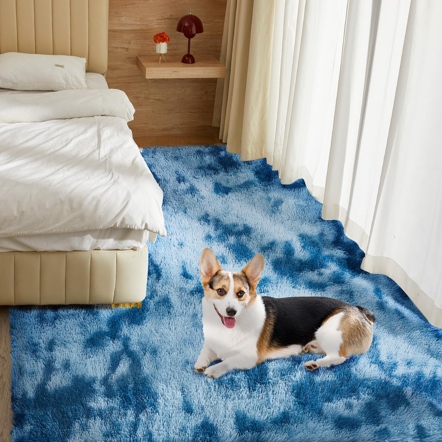 Ultra Soft Rug for Living Room, 5X8 Fluffy Shag Area Rug for Bedroom, Modern Shaggy Carpets Fuzzy Rug for Teens Dorm Nursery Home Decor Aesthetic, Upgrade Anti-Skid Durable, Grey
