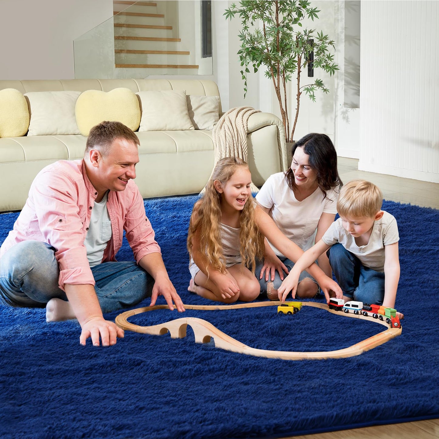 Ultra Soft Rug for Living Room, 5X8 Fluffy Shag Area Rug for Bedroom, Modern Shaggy Carpets Fuzzy Rug for Teens Dorm Nursery Home Decor Aesthetic, Upgrade Anti-Skid Durable, Grey
