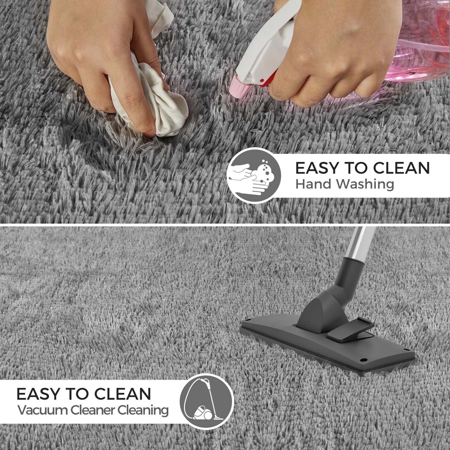 Ultra Soft Rug for Living Room, 5X8 Fluffy Shag Area Rug for Bedroom, Modern Shaggy Carpets Fuzzy Rug for Teens Dorm Nursery Home Decor Aesthetic, Upgrade Anti-Skid Durable, Grey