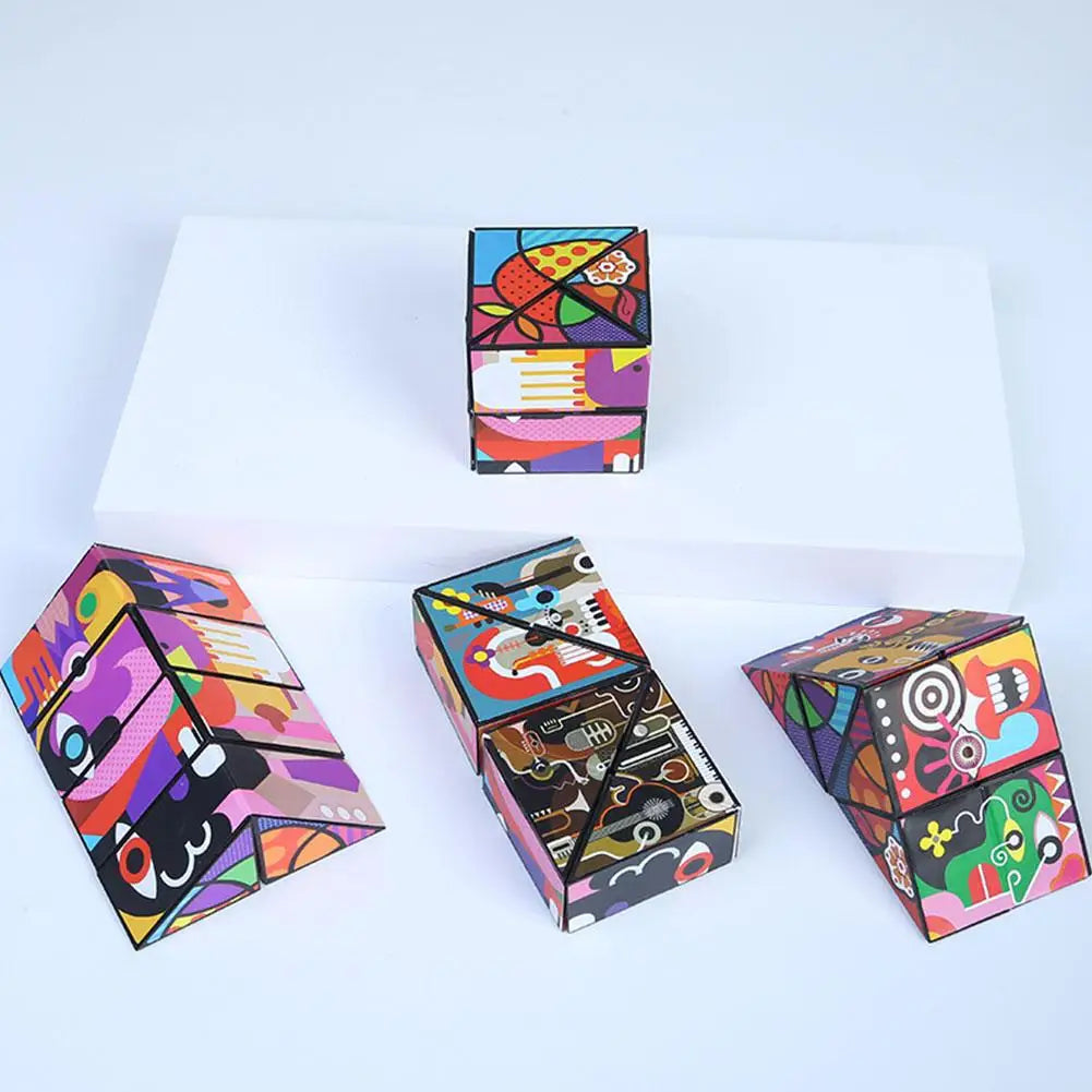 Versatile Magic Cube Anti Stress Fidget Toys For Kids Geometric 3d Infinite Puzzle Cube Grownups's Antistress Toy W4i9