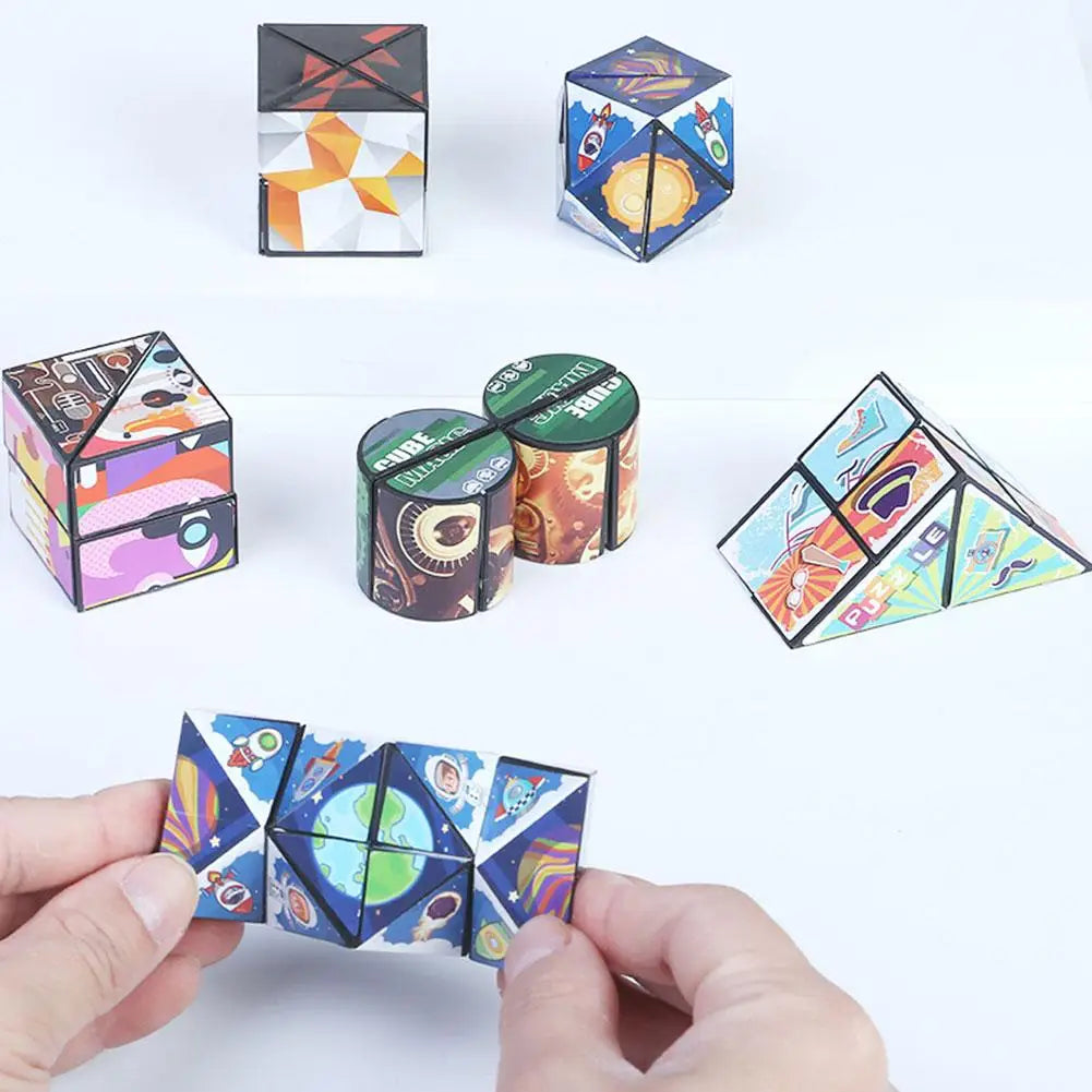 Versatile Magic Cube Anti Stress Fidget Toys For Kids Geometric 3d Infinite Puzzle Cube Grownups's Antistress Toy W4i9