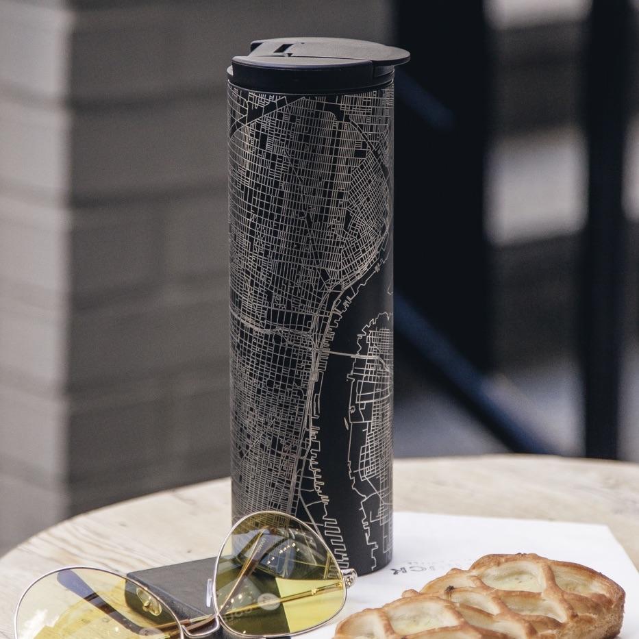 La Grange - Illinois Map Tumbler in Matte Black