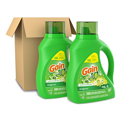 Gain + Aroma Boost Laundry Detergent Liquid, Original Scent, 107 Loads, 154 fl oz, HE Compatible Laundry Soap with Febreze and Oxi, Gain Laundry Detergent, Liquid Laundry Detergent