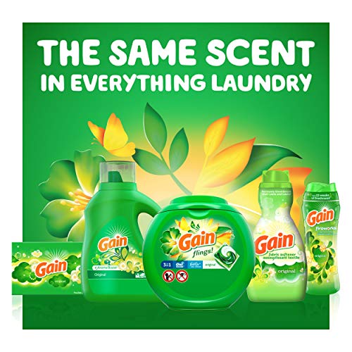 Gain + Aroma Boost Laundry Detergent Liquid, Original Scent, 107 Loads, 154 fl oz, HE Compatible Laundry Soap with Febreze and Oxi, Gain Laundry Detergent, Liquid Laundry Detergent