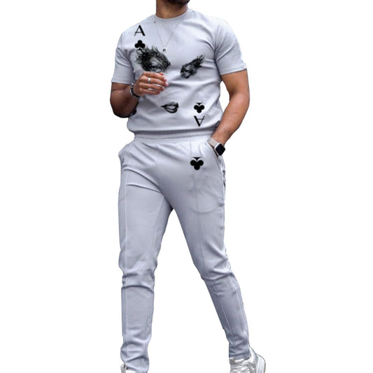 Men's Tracksuits 2 Piece Outfit Casual Short Sleeve Sweat