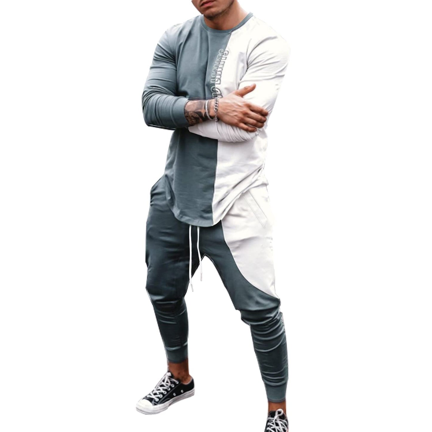 Men's Tracksuits 2 Piece Outfit Casual Short Sleeve Sweat