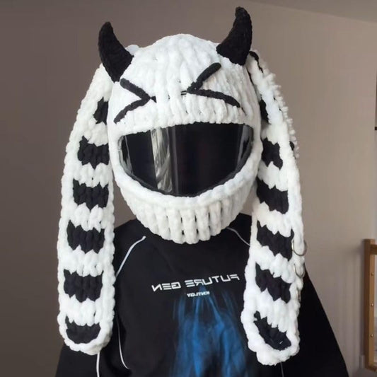 Cartoon Personality Motorcycle Helmet Covers, Cute Funny Decoration Helmet Cover Winter Motorbike Full Face Helmet Hat Fun Rides and Gifts Helmet Cap, for Christmas and Halloween