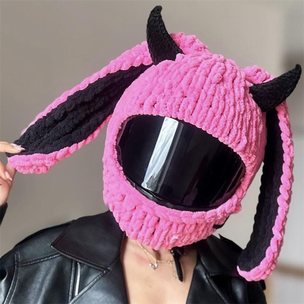 Cartoon Personality Motorcycle Helmet Covers, Cute Funny Decoration Helmet Cover Winter Motorbike Full Face Helmet Hat Fun Rides and Gifts Helmet Cap, for Christmas and Halloween