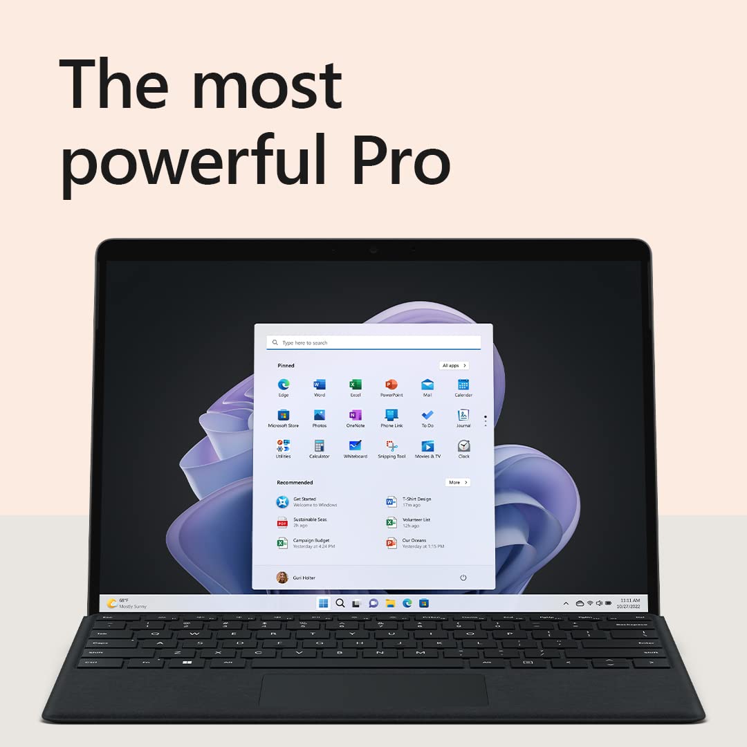 Microsoft Surface Pro 9 (2022), 13" 2-in-1 Tablet & Laptop, Thin & Lightweight, Intel 12th Gen i7 Fast Processor for Multi-Tasking, 16GB RAM, 256GB Storage with Windows 11, Platinum Microsoft Copilot