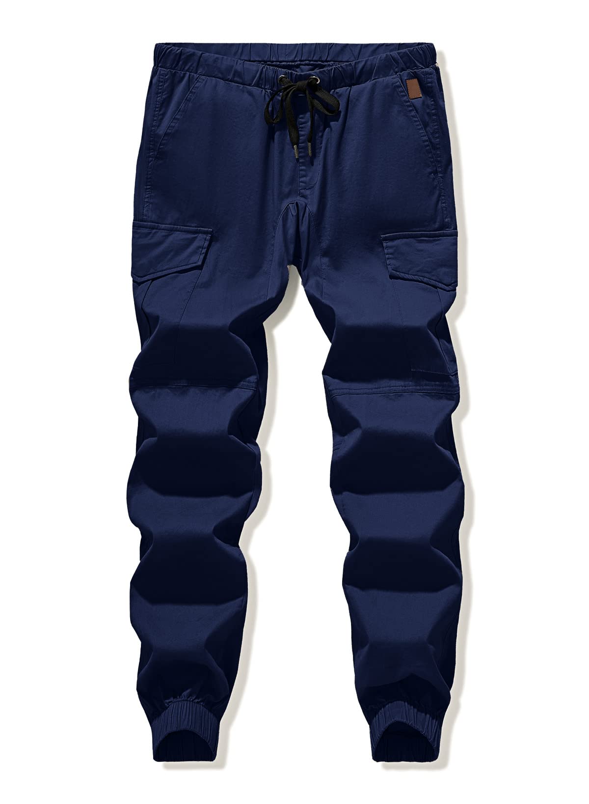 JMIERR Mens Fashion Cargo Pants - Casual Cotton Tapered Stretch Twill Drawstring Athletic Joggers Sweatpants with 6 Pockets