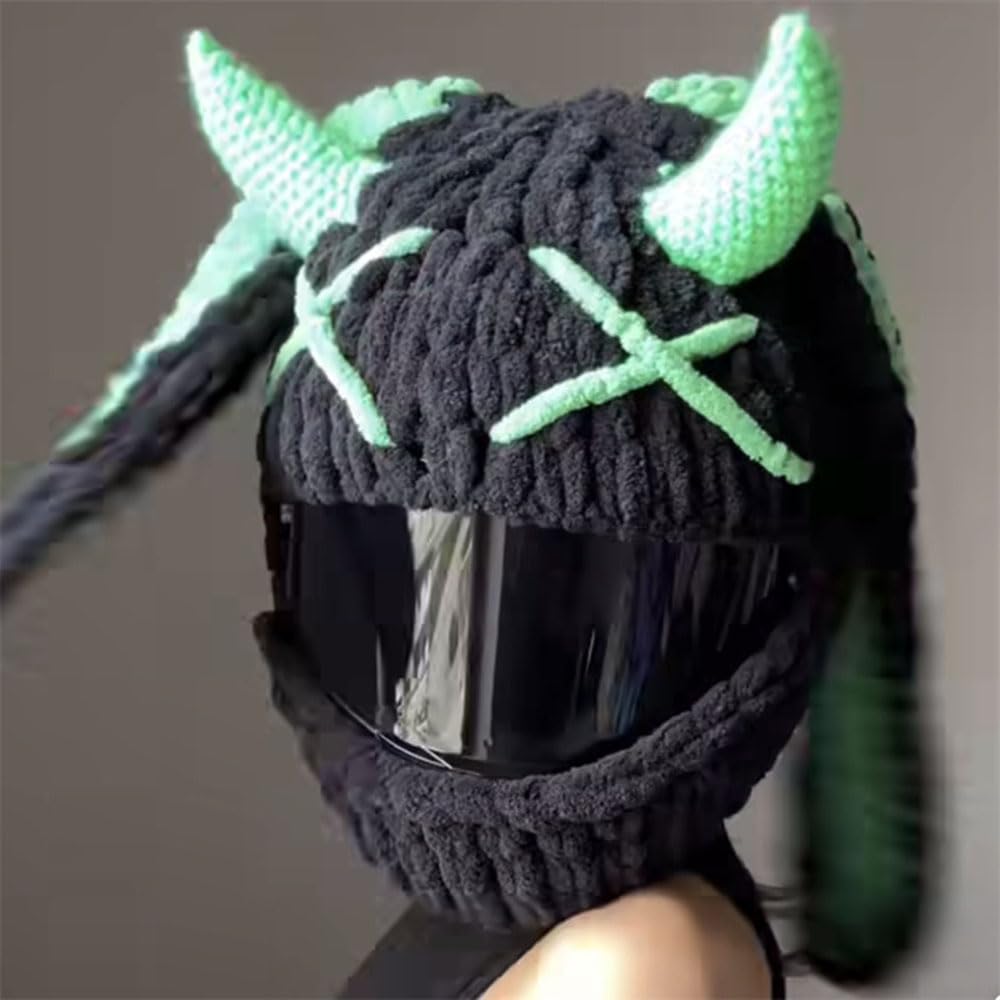 Cartoon Personality Motorcycle Helmet Covers, Cute Funny Decoration Helmet Cover Winter Motorbike Full Face Helmet Hat Fun Rides and Gifts Helmet Cap, for Christmas and Halloween