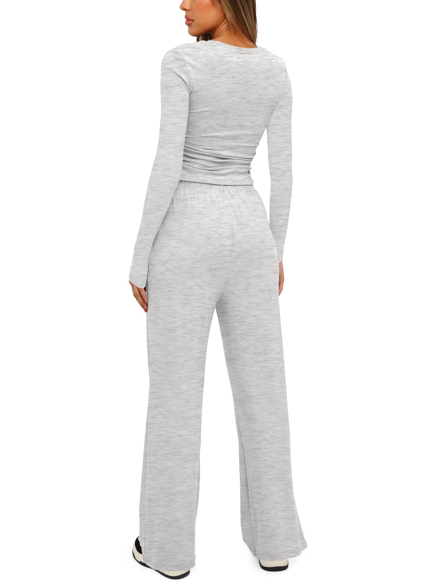 Darong Women's 2 Piece Sets Fall Outfits Long Sleeve Wide Leg Tracksuits Casual Lounge Set Matching Sets