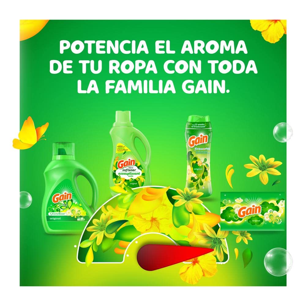 Gain + Aroma Boost Laundry Detergent Liquid, Original Scent, 107 Loads, 154 fl oz, HE Compatible Laundry Soap with Febreze and Oxi, Gain Laundry Detergent, Liquid Laundry Detergent