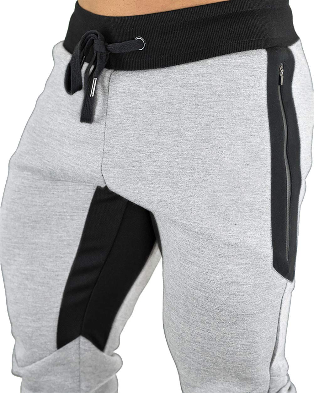 MAGNIVIT Men's 3/4 Jogger Capri Pants Workout Gym Below Knee Shorts Zipper Pockets Jogger Sweatpant Capris for Men