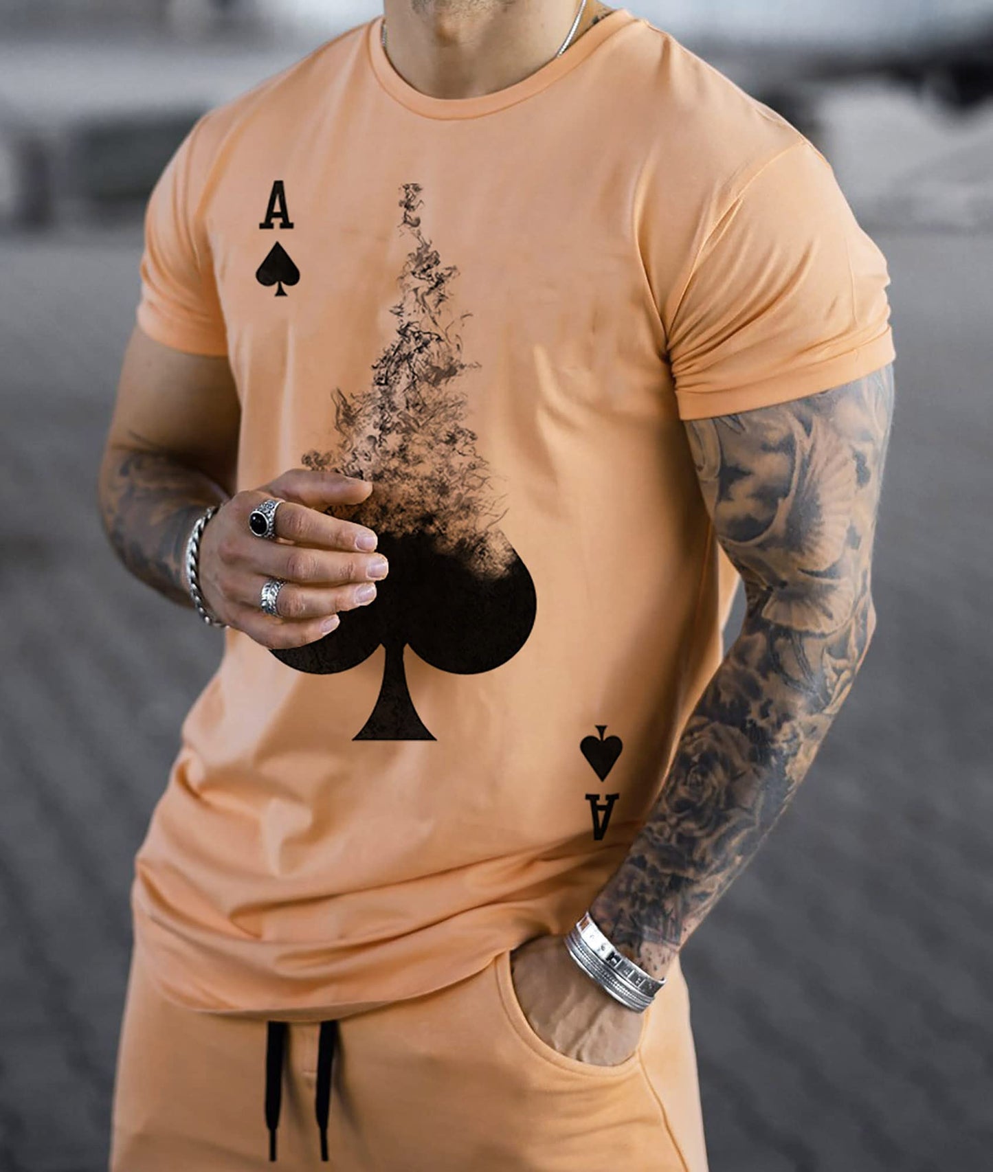 Men's Tracksuits 2 Piece Outfit Casual Short Sleeve Sweat