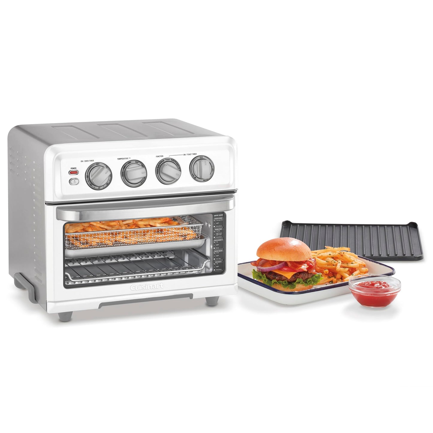 Cuisinart Air Fryer + Convection Toaster Oven, 8-1 Oven with Bake, Grill, Broil & Warm Options, Stainless Steel, TOA-70