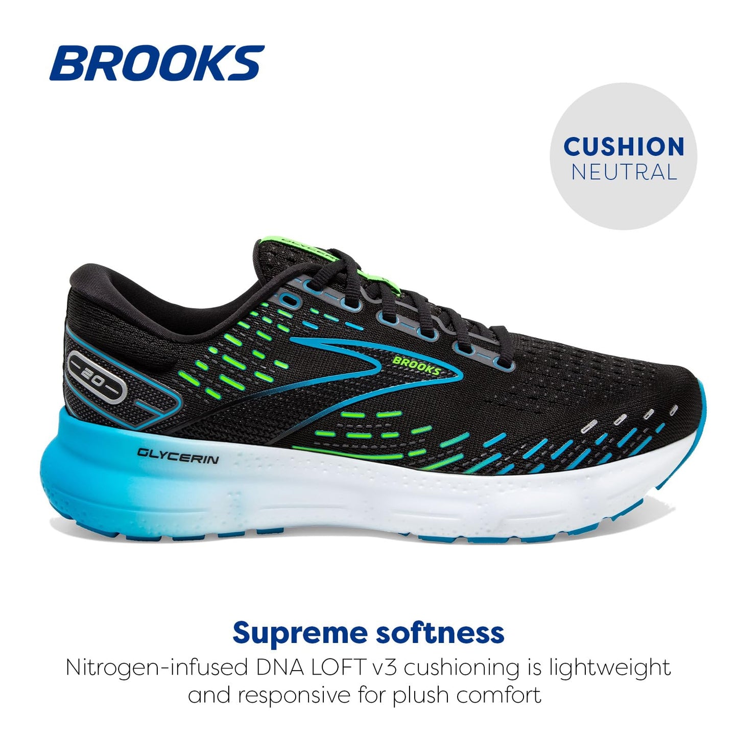 Brooks Men's Glycerin 20 Neutral Running Shoe