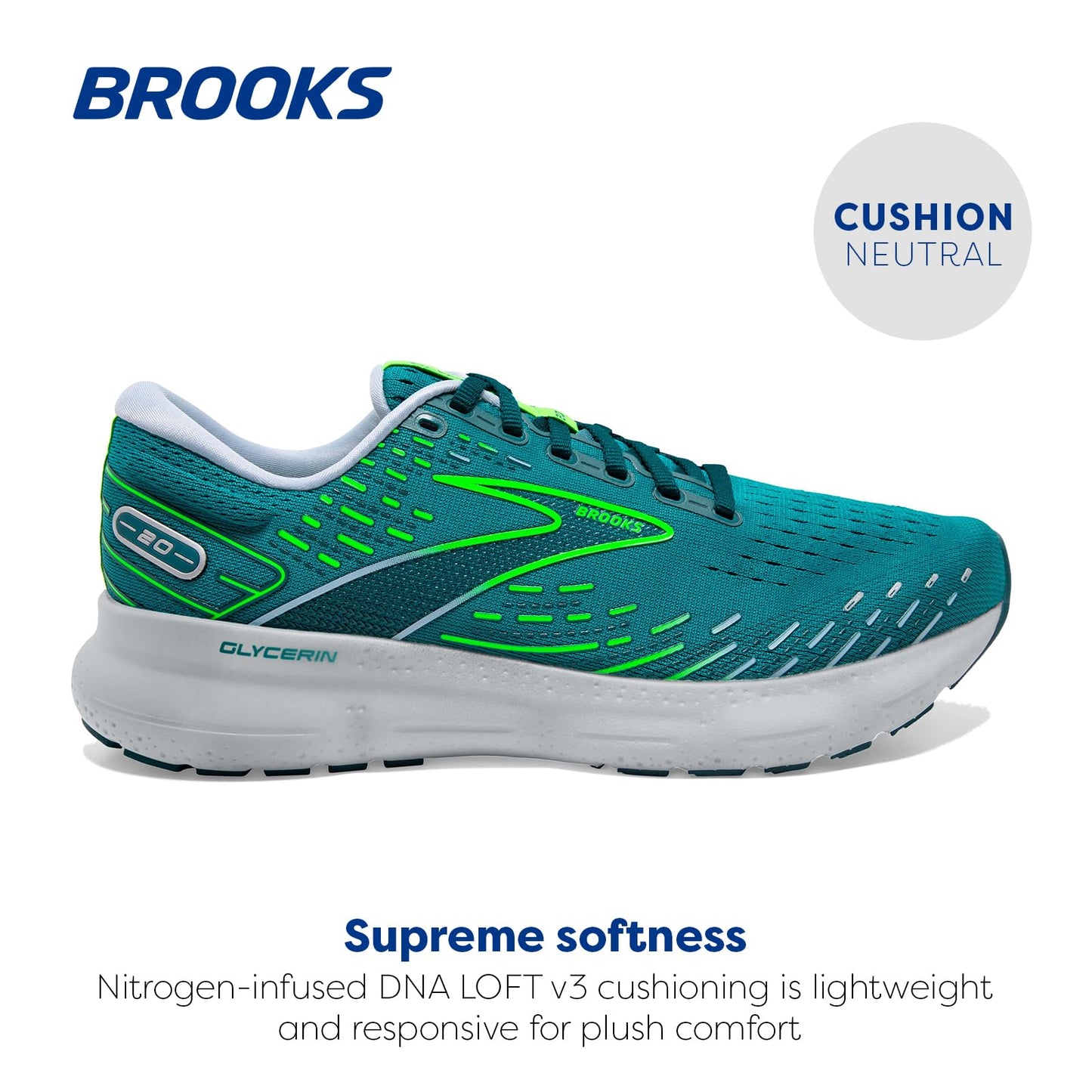 Brooks Men's Glycerin 20 Neutral Running Shoe