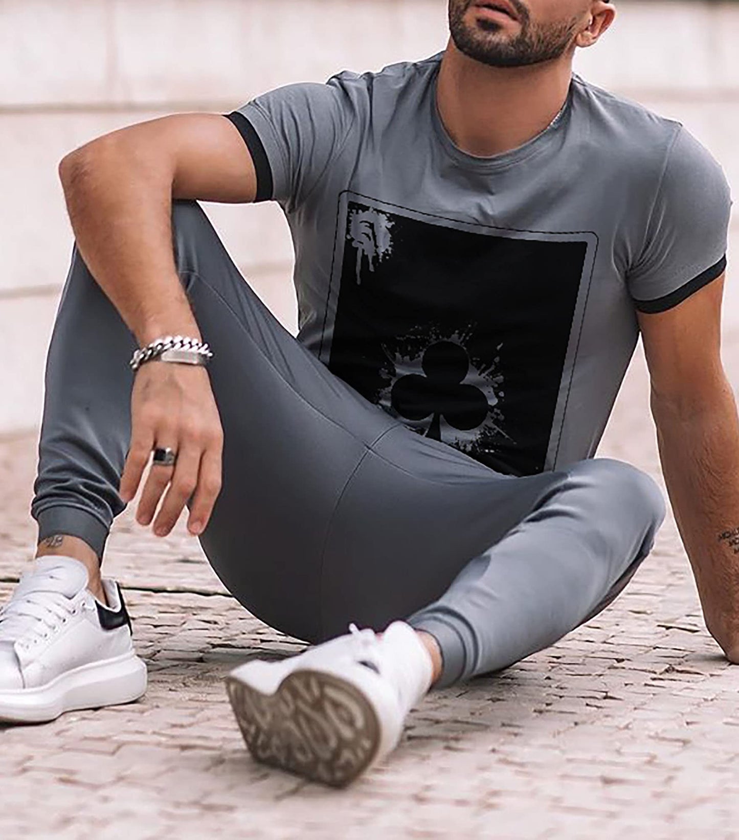 Men's Tracksuits 2 Piece Outfit Casual Short Sleeve Sweat