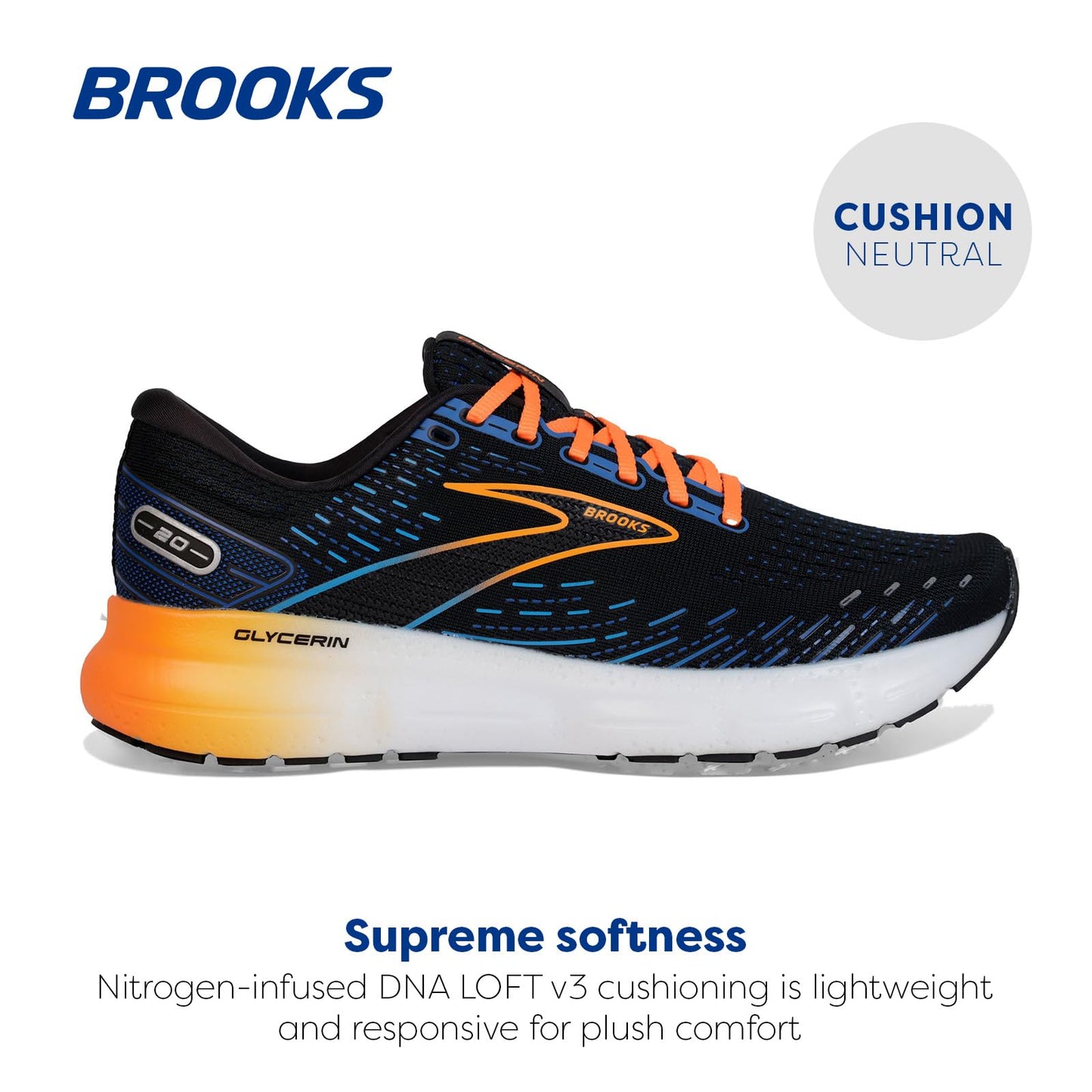 Brooks Men's Glycerin 20 Neutral Running Shoe