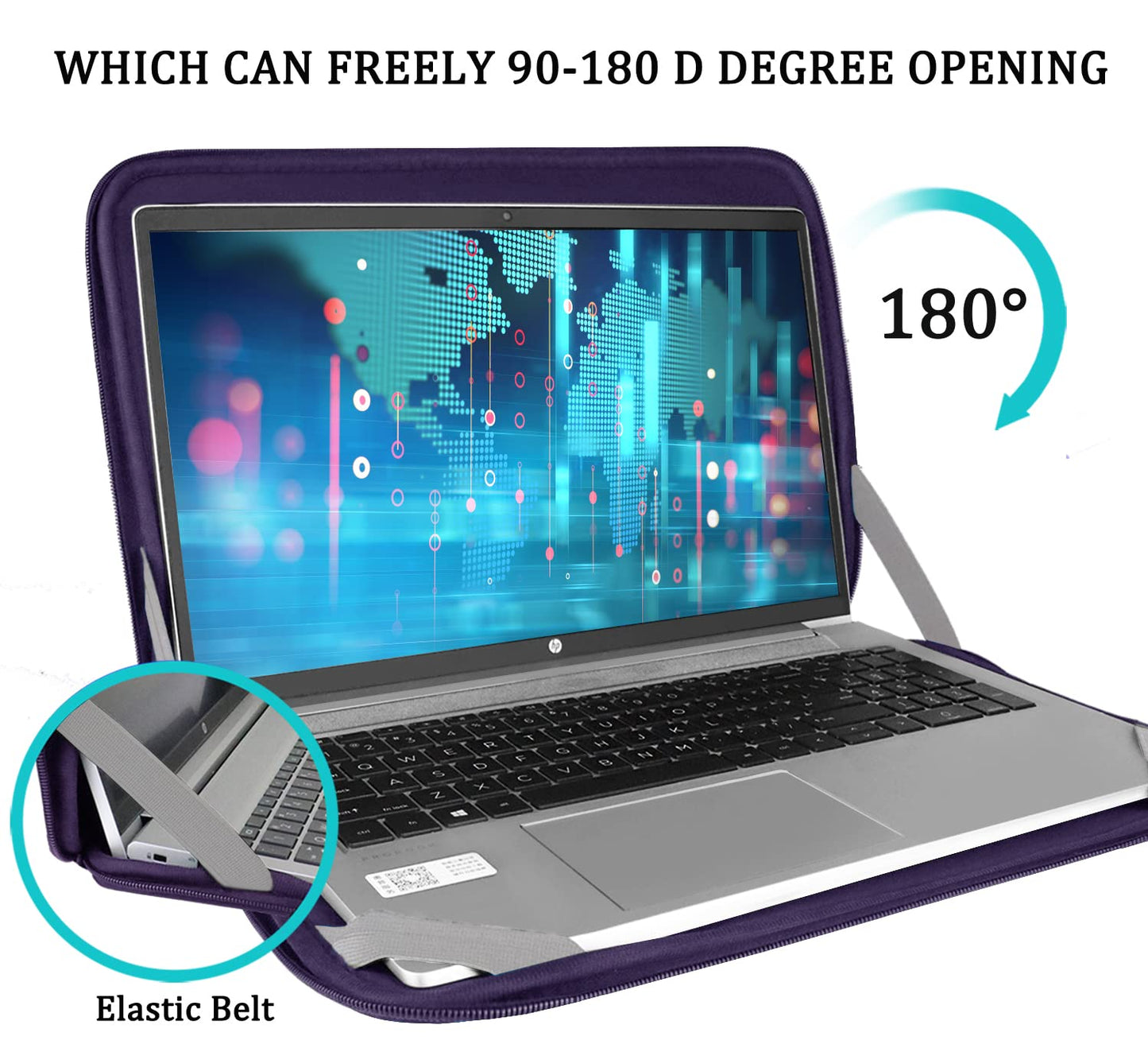 Laptop Case Sleeve 15.6 inch, Durable Shockproof Protective Computer Carrying Cover with Front Pocket, Briefcase Handbags Laptop Sleeve Bag for 15.6 inch HP, Dell, Acer, Asus, Notebook, Black
