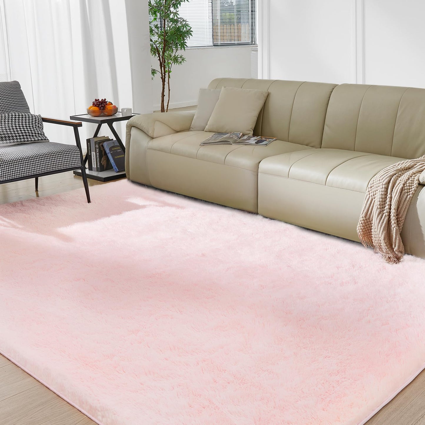 Ultra Soft Rug for Living Room, 5X8 Fluffy Shag Area Rug for Bedroom, Modern Shaggy Carpets Fuzzy Rug for Teens Dorm Nursery Home Decor Aesthetic, Upgrade Anti-Skid Durable, Grey