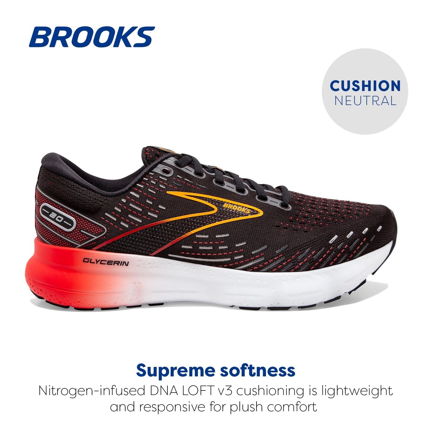 Brooks Men's Glycerin 20 Neutral Running Shoe